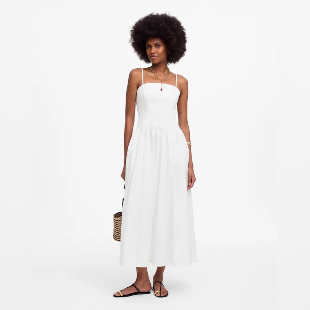MADEWELL Poplin Seamed Maxi "Kaite" Dress - size 14